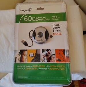 Seagate 6GB Pocket Hard Drive USB 2.0 Sealed NIB External Storage Drive NEW